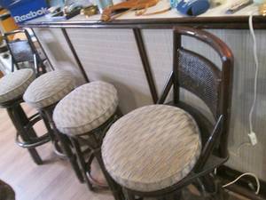 lot 334 image: Set of (4) matching Wicker Rattan p...