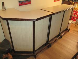 lot 348 image: 2pc laminate top wood Bar with stor...