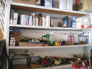 lot 351 image: All content of 4-tier wood garage s...