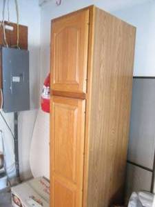 lot 373 image: Solid Wood 2-door muti-tier pantry ...
