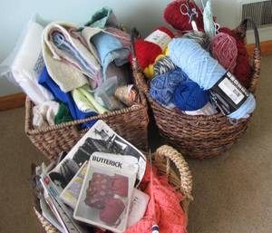 lot 27 image: (3) Wicker Rattan Baskets