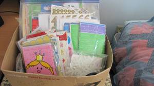 lot 39 image: Box containing a large assortment of stickers