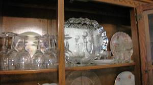 lot 124 image: entire contents of top shelf china ...