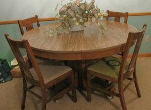 lot 146 image: dining table-wood, with four chairs...