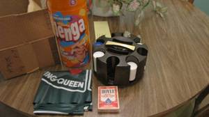 lot 149 image: poker game wchips, Jenga game...