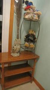 lot 151 image: endtable with 2 shelves brown, rect...