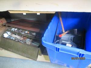 lot 222 image: Vintage metal tool box full of Copp...