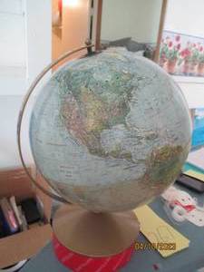 lot 266 image: Vintage tabletop globe of the world...