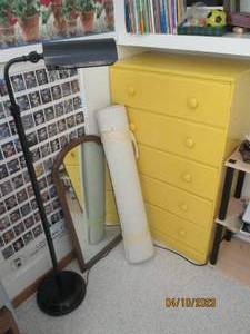 lot 268 image: Vintage 5-drawer yellow painted Hig...