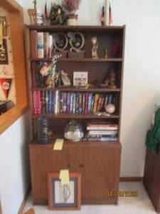 lot 298 image: 4-tier bookcase with 2-door cabinet...