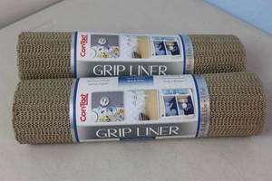 lot 55 image: NEW - 2 ROLLS Con-Tact Brand Grip Classic Non-Adhesive Shelf, Cabinet and Drawer Liners, 12 x 12 BROWN 790444625906 MSRP $25.98