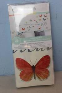 lot 82 image: NEW - RoomMates 5 in. x 11.5 in. Lisa Audit Butterfly Quote 28-Piece Peel and Stick Wall Decals 034878243481 MSRP $24.98