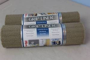 lot 109 image: NEW - 2 ROLLS Con-Tact Brand Grip Classic Non-Adhesive Shelf, Cabinet and Drawer Liner, 12 x 12 BROWN 790444625906 MSRP $25.98