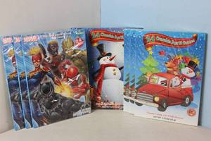 lot 218 image: NEW - 9 Chocolate Filled Advent Calendars, Marvel and Christmas Best By Date 62024