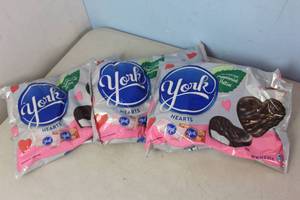 lot 371 image: 3 Bags York Peppermint Patty Hearts Best By 102023