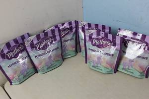 lot 397 image: 6 Bags Mothers Cookies Mythical Creatures Frosted Cookies Best By 8282023