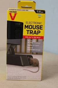 lot 113 image: NEW - Victor Humane Battery-Powered Easy-to-Clean No-Touch Instant-Kill Indoor Electronic Mouse Trap 072868250521 MSRP $24.97