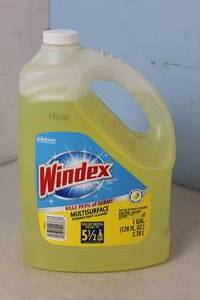 lot 139 image: NEW - Windex 128 fl. oz. Citrus Fresh Multi-Surface Disinfectant Cleaner Refill Bottle 019800003838