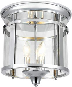 lot 2 image: NEW - Home Decorators Collection Wingate 12.25 in. 3-Light Polished Chrome Flush Mount Ceiling Light 022011629698 MSRP $95.97