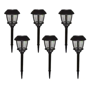 lot 13 image: NEW - Hampton Bay Alabaster Solar Oil Rubbed Bronze Outdoor Filament LED Bulb 6-Lumens Landscape Path Light with Glass Lens (6-Pack) 012109104015 MSRP $74.97