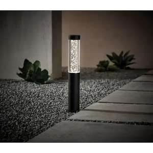 lot 31 image: NEW - Hampton Bay Andalusia Low Voltage Black 40 Lumens Color Changing Integrated LED Bollard Light with Remote 082392629090 MSRP $49.97