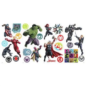 lot 73 image: NEW - RoomMates Classic Avengers Wall Decals 034878771717 MSRP $24.98