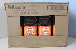 lot 244 image: Case of 8 x 64oz Peach Sweet Leaf Tea