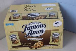 lot 276 image: Case of 42 x 2oz Bags of Famous Amos Cookies Best By 2262023