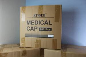 lot 576 image: 3 X 400 Piece case of Medical Caps (1,200 Total Caps)