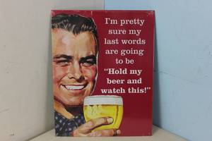 lot 638 image: NEW - Metal Sign Wall Art 16 x 12 Factory Sealed