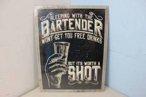 lot 685 image: NEW - Metal Sign Wall Art 16 x 12 Factory Sealed