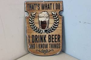 lot 704 image: NEW - Metal Sign Wall Art 7.375 x 11.5 Embossed