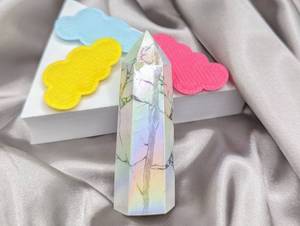 lot 606 image: NEW - 3 12 6 Point Ghost Crystal Howlite (Example Pictured - Stone May Have Slight Variations)