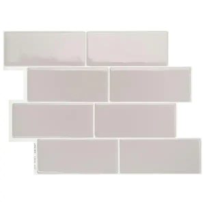 lot 132 image: NEW - 2 PACKS Smart Tiles Metro Cassandra Gray 11.56 in. x 8.38 in. Vinyl Peel and Stick Tile (2.21 sq. ft. 4-pack) 6239962037 MSRP $99.96