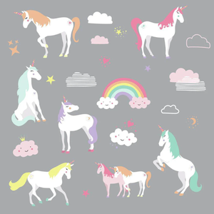 lot 86 image: NEW - RoomMates Unicorn Magic Wall Sticker Decals 034878523583 MSRP $24.98