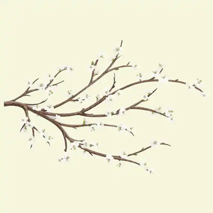 lot 99 image: NEW - York Wallcoverings 5 in. x 19 in. White Blossom Branch with Embellishments 31-Piece Peel and Stick Giant Wall Decal 034878243542 MSRP $39.98