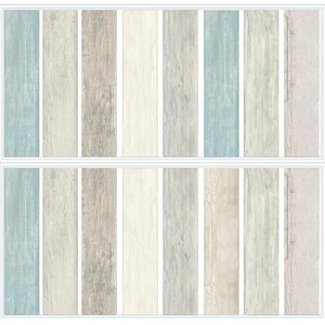 lot 105 image: NEW - RoomMates 4 in. x 16.74 in. 16-Piece Distressed Barn Wood Plank Blue Peel and Stick Wall Decals 034878924854 MSRP $39.98