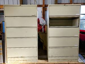 Two Metal Filing Cabinets