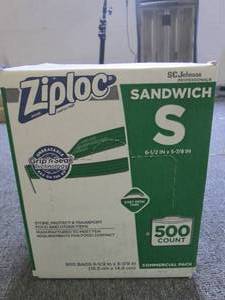 case of ziploc sandwich bags 500 in...