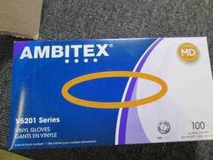 case of 10 ambitex vinyl gloves 100...