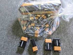 lot of AA and 9 volt batteries ...