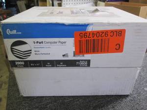 case of quill 1-part computer paper...