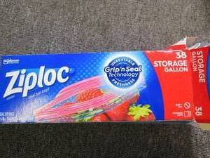 package of 38 ziploc gallon storage...