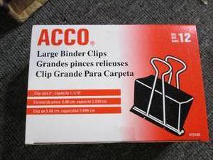 10 packages of acco large binder cl...
