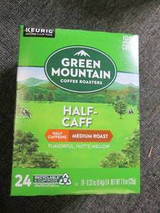 24 pack of green mountain half caff...