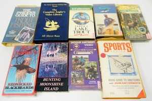 lot 16 image: (9) Vintage VHS Tapes Including HuntingFishing Guides Etc.