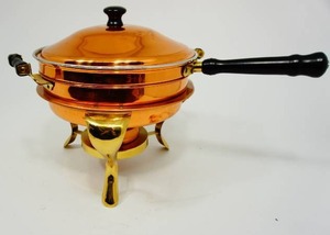 lot 51 image: Copper Chafing Dish with Stand...