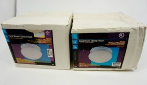 lot 62 image: (2) Flush Mount Ceiling Fixtures