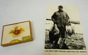 lot 96 image: Cuba Cigar Box, Picture of a Turkey Hunter...