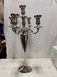 lot 7 image: 5 Place Silver Tone Candelabra 29
